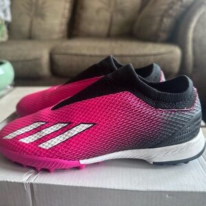Adidas Pink and Black Soccer Cleats